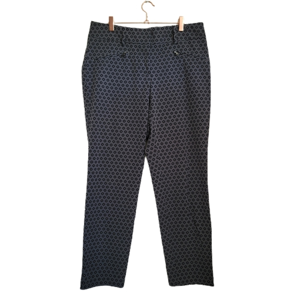 Ann Taylor Womens Pants Size 6 Gray Mid Rise Geometric Zipper Pockets